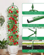MYMULIKE Garden Trellis for Climbing Plants Outdoor & Indoor - 2 Pack 6Ft Tall Rustproof Plant Support Cage for Vines, Flowers, Vegetables, Roses | Heavy-Duty, Adjustable & Decorative