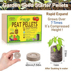 Legigo 50 Pcs 40mm Seed Starter Peat Pellets Pods for Seedlings- Compressed Seed Starting Pellets Seed Starter Pods Plugs Soil Peat Pods for Starting Seeds, Garden Planting Herb Flower Vegetables