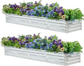 Meberam 2 Pack 6x1.5x1FT Galvanized Raised Garden Beds Kit Outdoor Metal Gardening Planter Box for Vegetable Elevated Flower Herbs,Silver