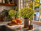 Artificial Flowers Outdoor Fake Plants - 12 Bundles UV Resistant No Fade Faux Plastic Greenery Boxwood Shrubs Home Garden Porch Patio Decoration (Yellow)