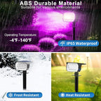 Tadyreal Solar Color Changing Spot Lights Outdoor Waterproof Colored RGB Solar Powered Landscape Lights for Yard 7 Lighting Modes Multicolor Solar Spotlights for Pathway Garden Outside (2 Pack)