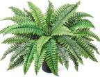 Fake Ferns Potted Plant, Artificial Boston Ferns in Pot, 34 Leaves for Outdoors & Indoor Faux Boston Bush Plant Artificial Greenery Patio Garden Farmhouse Windowsill Porch Home Decor