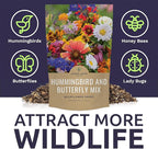 Bulk Wildflower Seeds Butterfly and Humming Bird Mix - 5 Pounds - Over 600,000 Open Pollinated Annual and Perennial Seeds