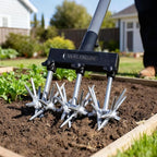 Walensee Rotary Cultivator Garden Tool, Adjustable Hand Tiller with Long Handle, Manual Soil Crusher for Breaking Up Clods, Seedbed Prep, Reseeding, Aerating Raised Beds, Garden, Yard & Lawn