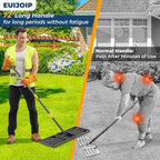 Heavy Duty Lawn Leveling Rake 30x10 with 72" Adjustable Handle - Commercial Grade Landscape Grading Tool, Foldable Yard Leveler for Soil Sand & Topdressing | Stainless Steel + Ergonomic Design