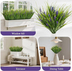 RAINFLOW Christmas Artificial Flowers for Outdoors - 6PCS UV Resistant Fake Plants, Artificial Flowers for Decoration Vase Table Living Room Patio Front Porch Outdoor Yard(14.5"-Purple Lavender)