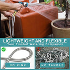 25FT Garden Hose, 304 Stainless Steel Water Hose, Flexible with a 10-Mode Nozzle Sprayer, No Kink, Lightweight, Puncture Proof, Ideal for Indoor & Outdoor Light Use, 5/8'' Outside Diameter