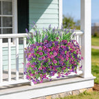 Artificial Fake Hanging Flowers Plants for Outdoor Outside Decoration, Faux Silk Daisy Flower Realistic UV Resistant for Front Porch Patio Balcony Garden Yard Indoor Planter Home Decor(Purple)