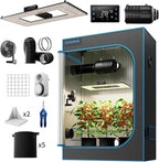 Grow Tent Kit Complete System 4x2 ft, 240W Dimmable LED Grow Light with LM301H EVO & Timer, 1680D Mylar Tent, 4 Inch Smart Ventilation System with Carbon Filter & Clip Fan