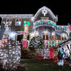 JMEXSUSS 300 LED White Christmas Lights, Outdoor Indoor, Green Wire, 8 Modes, Waterproof, Perfect for Xmas, Wedding, Party, Garden