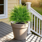 Yangrass Artificial Outdoor Fern Topiary Trees with Ground Spikes, Set of 2 Lifelike Faux Greenery Bush Fake Shrubs Indoor, UV Resistant Artificial Fern Plants for Front Porch Patio Garden Decor