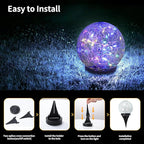 Solar Globe Lights Outdoor Waterproof-Solar Balls for Garden-Cracked Glass Ball Solar Lights Outdoor-Solar Orbs for Outside-Outdoor Decorations for Patio and Yard Lawn Backyard Decor