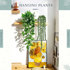 Der Rose 4Pcs Fake Plants Hanging Artificial Ivy Vine Faux Eucalyptus Hanging Plants, Boston Fern, String of Pearls for Living Room Bedroom Boho Wall Shelf Indoor Outdoor Decor (White Pots)