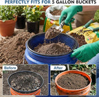 2PCS Soil Sifter for Gardening, 11.8" W Rock Sifter for 5 Gallon Bucket, 3mm/6mm Mesh Galvanized Steel Sifting Screen Dirt Sifter for Compost, Worm, Leaves, Sawdust, Rocks, Sand and Gravel