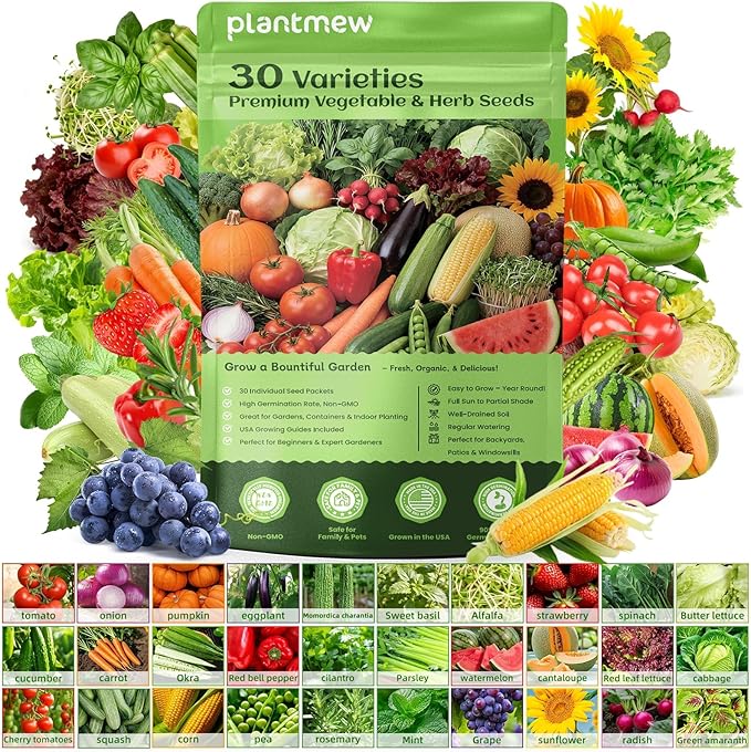 【Seed Vault】 Heirloom Vegetable Seeds Planting Kit - 15,000+ Non-GMO Seeds for Hydroponic, Indoor & Outdoor Gardening | Includes Tomato, Cucumber, Carrot Seeds & Survival Backpack Emergency Gear