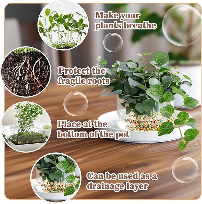 Sukh Clay Pebbles for Plants - 14 OZ Small Pebbles for Indoor Plants Natural Clay, Used for Drainage, Decoration, Aquaponics, Hydroponics (Mixed Colors)