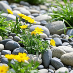 Large River Rocks, 20lbs Aquarium Rocks, 3-4 Inch Black Pebbles for Indoor Plants, Natural Stones for Landscaping Garden Paving Plant Rocks Crafting Walkways