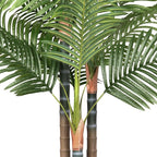6ft Artificial Palm Tree Indoor Plant，Triple Faux Tropical Areca Floor Plant in Pot，Artificial Plants with Lifelike Leaves for Home Office Decor