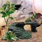 Moonorange Reptile Artificial Plants, Big Terrarium Plants Decorations Supplies, Aquarium Fish Tank Plants, Amphibian Habitat Hideout Tank Accessories(L Set-3pcs/H)