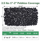 GreatBuddy 2.5-lb Black River Rocks for Landscaping, 1-2 Inches Black Polished Pebbles, Decorative Rocks for Plants Indoor& Outdoor, Garden Landscaping, Aquariums, Vases, Potted Plants, Home Decor