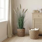 Artificial Cattail Reed Grass Plants Indoor,Faux Cattail Grass Plant Artificial Plant Grass Outdoor,Fake Grass Tall Green Onions Fake Plant, Living Room Kitchen Office Decor 36“ 1 PCS