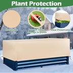 Plant Freeze Protection Cover 2 Pack with Elastic Drawstring, 3.54 oz/yd² Winter Frost Blanket Cloth Planter Box Covers for Raised Garden Bed Outdoor Flowers Potted, 43.3 x 15.7 x 17.7INCH