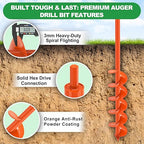 SELEWARE Auger Drill Bit for Planting - 4"x 32" Heavy-Duty Garden Auger Drill Bit, Fits 3/8" Hex Drive Drill - Bulb Planter Tool, Auger Post Hole Digger for Bulbs, Flowers, Fence Posts