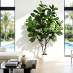 Fiddle Leaf Fig Tree 8ft - Extra Large Faux Fiddle Leaf Fig Tree with White Planter- Fig Tree with 108 Fiddle Leaves, Realistic Fiddle Leaf Fig Tree Artificial Indoor for Home Office Decor