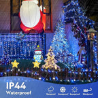 JMEXSUSS 400 LED Christmas Lights Indoor Outdoor, 132 ft 8 Modes Blue and White String Lights Plug in with Remore, Christmas Tree Lights for Bedroom Party Outside Patio Tree Holiday Xmas Decorations