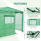 EAGLE PEAK 6x8 Portable Walk in Greenhouse, Pop Up Indoor Outdoor Greenhouse, Green House Kit with Zippered Roll-Up Doors and Windows, Side Door Design, PE Cover, Clear/Green