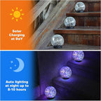 MLKNK Solar Globe Lights Outdoor Waterproof-Solar Balls-Solar Garden Lights-Orbs for Outside 8 Pack Cracked Glass Ball for Lawn Patio Yard Backyard Decorations