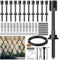 12-Set Black 5/64" (2mm) Wire Trellis for Climbing Plants Outdoor with 53ft Vinyl Coated Cable, T316 Stainless Steel Wall Wire Trellis Kit