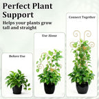 2 Pcs 30'' Monstera Plant Trellis for Pots, Metal Garden Trellis for Outdoor Plant Climbers, Expandable Houseplant Support with Butterfly Design for Monstera Ivy Hoya Vine, Gold