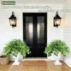 2 Pack Artificial Hanging Plants with Basket, 10 PCS UV Resistant Fake Outdoor Greenery Plants, Faux Grape Leaves for Home Garden Patio Front Porch Yard Decor (Green)