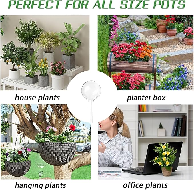 2PCS Watering Globes,Plant Watering Globes Plastic Self-Watering Bulbs Houseplant Plant Pot Bulbs,Self Watering Planter Insert Plant Accessories for Plants Indoor,Outdoor,Flowerpot,Home Garden