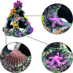 GSD Aquarium Colorful Coral Reef Set Fish Tank Decoration Mountain Ornament for Aquarium Environments Decor Accessories, Coral Mountain x 1, Aquatic Plant x 4