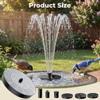 AISITIN Solar Fountain, Solar Bird Bath Fountains Pump with 6 Nozzles, 2026 Upgraded Free Standing Floating Solar Powered Water Fountain Pump for Bird Bath, Garden, Pond, Pool and Outdoor