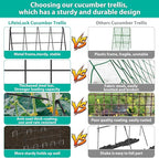 2Packs 17 x 42 Inch Garden Trellis for Raised Beds Foldable Climbing Plant Support Cucumber Trellis Outdoor A-Frame Metal Vegetable Bean Trellis with Garden Supplies for Grape Tomato Peas Flower