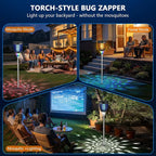 Solar Bug Zapper Outdoor, Jinyeda 4200V Mosquito Zapper with RGB Projector & Flame Lights, Cordless Mosquito Killer, USB Rechargeable Fly Insect Trap Waterproof Lighting Decor for Patio, Garden, Yard