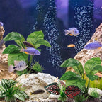 Moonorange Reptile Artificial Plants, Terrarium Plants Decorations Supplies, Aquarium Fish Tank Plant, Amphibian Habitat Hideout Tank Accessories (M Set-4pcs/G)