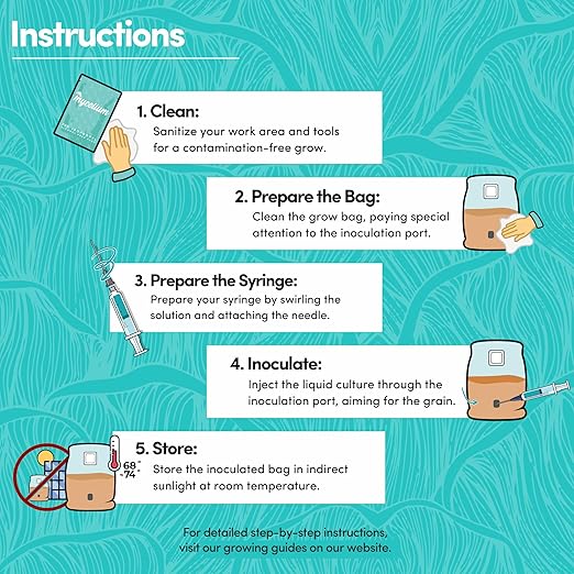 Mycelium All-in-One Mushroom Grow Kit – 6 lb Sterilized Enhanced Substrate with Alder, Soy Hull, Millet & Milo Grains | Ready-to-Inoculate Bag with Injection Port | Easy Gourmet Mushrooms at Home
