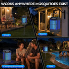 Solar Bug Zapper Outdoor, Solar Mosquito Zapper Outdoor with Ground Bracket, AUTO On/Off Solar Fly Zapper with Illuminated Light, Rechargeable Cordless Mosquito Traps for Camping Paito Backyard Garden