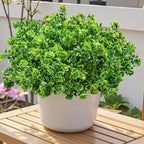 HyeFlora Artificial Plants for Outdoors Outside Spring Summer Decoration, 12 Bundles Faux Green Plastic Leaves Stems Bulk Fake Greenery Look Real UV Resistant for Home Porch Patio Planter Yard Wedding