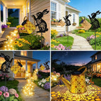 Solar Watering_Can Lights, Bunny Hanging Lantern Solar Lights Outdoor, Rabbits Lover Gifts for Mom Women Birthday Mother's Day Christmas, Waterproof Garden Decor Outside Patio Yard Pathway Backyard
