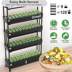 Growell Large Hydroponics Growing System Kit, 120 Pods Vertical Hydroponic Garden with 2 Light Modes Grow Light, Auto Circulating Water System, 48L Indoor Gardening System for Herb Vegetable Fruit