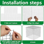 Adnee 7 Pack Wire Plant Protector with Cover-12x12x12 Inch Detachable Square Wire Cages to Prevent Animals-Metal Garden Plant Protector Cages for Protecting Plants Vegetables Flowers