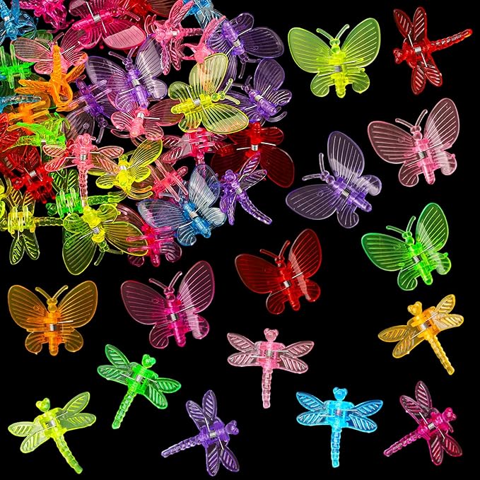 36Pcs Orchid Clips - Cute Butterfly & Dragonfly Plant Clips Orchid Support Clips - Portable Vine Clips for Support Garden Plant Flower Vine, Multicolor