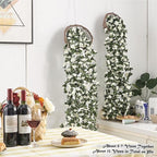 8 Pcs x 8.2 ft Flower Garland Artificial Rose Vine Flowers with Green Leaves Hanging Fake Roses Vine for Room Party Home Wedding Birthday Christmas Wall Arch Decor, Spring White Flower