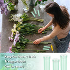 Vials for Flower Arrangements 2.8 Inch Floral Water Tubes Plastic Floral Vials with Caps (Green, 20 Pack)