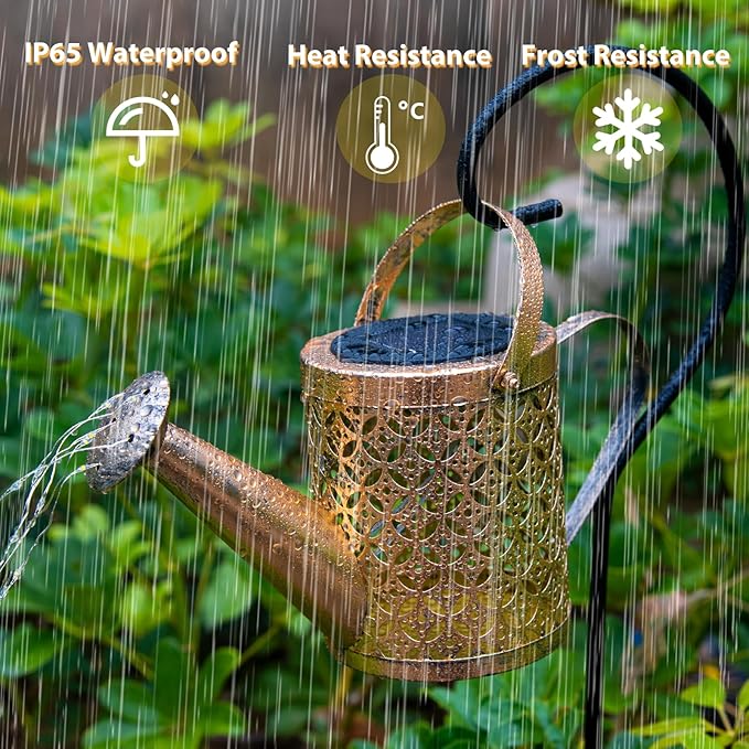SRNPMIU Solar Watering_Can Light, Solar Yard Decorations Outdoor, Garden Decor Lights, IP65 Waterproof Hanging Lantern Lights, Flower Bed Decor, Gifts for Grandma, Women, Mom